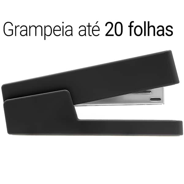 Grampeador 24/6 e 26/6 para até 20 Folhas, com Base Antiderrapante Preto, 4965, Spiral - CX 1 UN Grampeador 24/6 e 26/6 para até 20 Folhas, com Base Antiderrapante Preto, 4965, Spiral - CX 1 UN
