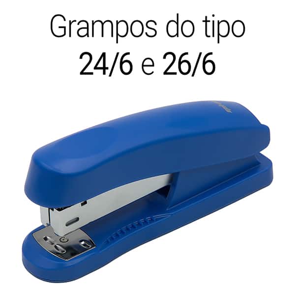 Grampeador 24/6 e 26/6 para até 20 Folhas, com Base Antiderrapante Azul, 4966, Spiral - CX 1 UN Grampeador 24/6 e 26/6 para até 20 Folhas, com Base Antiderrapante Azul, 4966, Spiral - CX 1 UN