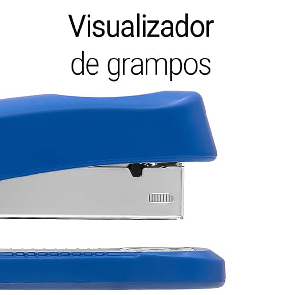 Grampeador 24/6 e 26/6 para até 20 Folhas, com Base Antiderrapante Azul, 4966, Spiral - CX 1 UN Grampeador 24/6 e 26/6 para até 20 Folhas, com Base Antiderrapante Azul, 4966, Spiral - CX 1 UN