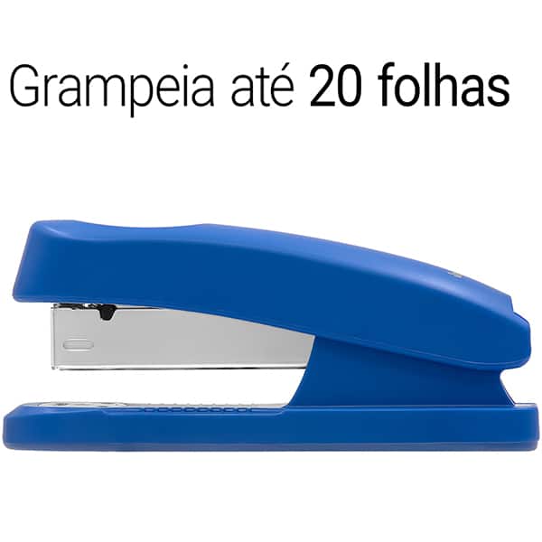 Grampeador 24/6 e 26/6 para até 20 Folhas, com Base Antiderrapante Azul, 4966, Spiral - CX 1 UN Grampeador 24/6 e 26/6 para até 20 Folhas, com Base Antiderrapante Azul, 4966, Spiral - CX 1 UN