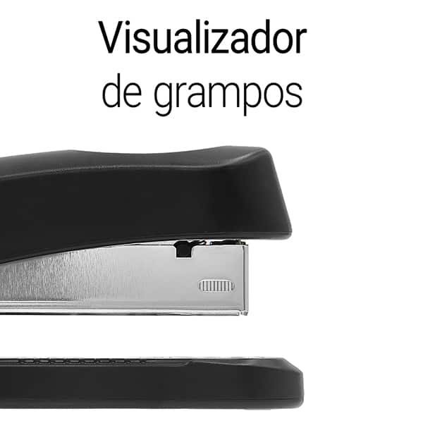 Grampeador 24/6 e 26/6 para até 20 Folhas, com Base Antiderrapante Preto, 4966a, Spiral - CX 1 UN Grampeador 24/6 e 26/6 para até 20 Folhas, com Base Antiderrapante Preto, 4966a, Spiral - CX 1 UN