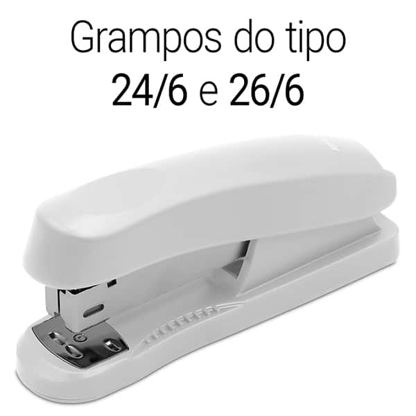 Grampeador 24/6 e 26/6 para até 20 Folhas, com Base Antiderrapante Cinza, 4966, Spiral - CX 1 UN
