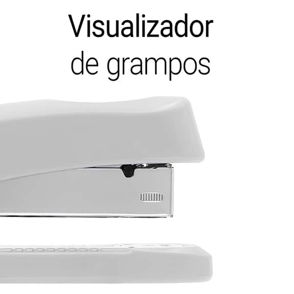 Grampeador 24/6 e 26/6 para até 20 Folhas, com Base Antiderrapante Cinza, 4966, Spiral - CX 1 UN
