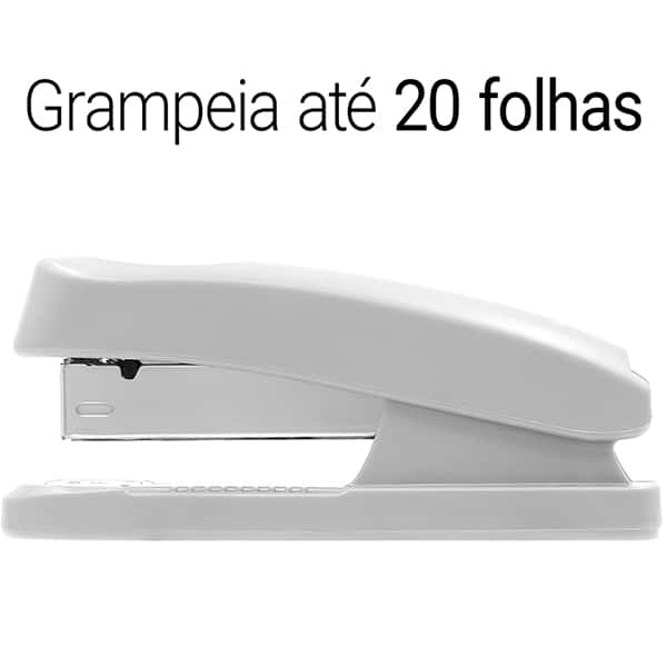 Grampeador 24/6 e 26/6 para até 20 Folhas, com Base Antiderrapante Cinza, 4966, Spiral - CX 1 UN