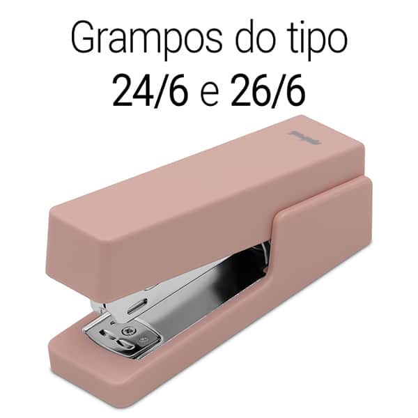 Grampeador 24/6 e 26/6 para até 20 Folhas, com Base Antiderrapante Rosa, 4967, Spiral - CX 1 UN Grampeador 24/6 e 26/6 para até 20 Folhas, com Base Antiderrapante Rosa, 4967, Spiral - CX 1 UN