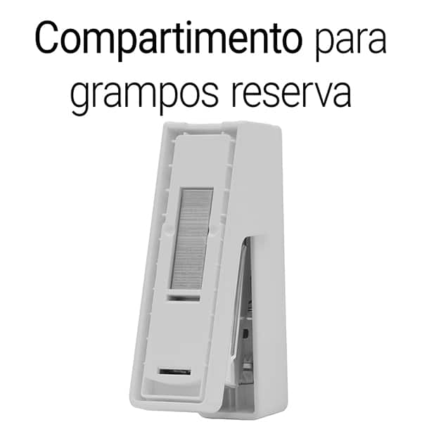 Grampeador 24/6 e 26/6 para até 20 Folhas, com Base Antiderrapante Branco, 4967, Spiral - CX 1 UN Grampeador 24/6 e 26/6 para até 20 Folhas, com Base Antiderrapante Branco, 4967, Spiral - CX 1 UN