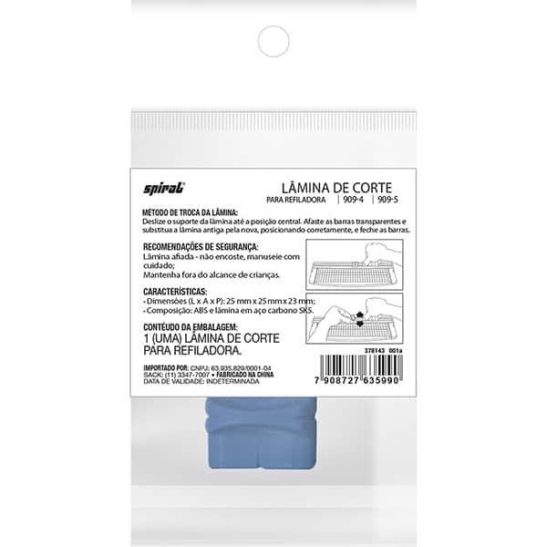 Lâmina de corte para refiladora, 909-5 / 909-4, Spiral - PT 1 UN