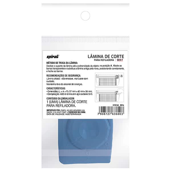 Lâmina de corte para refiladora, 909-7, Spiral - PT 1 UN Lâmina de corte para refiladora, 909-7, Spiral - PT 1 UN