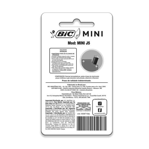 Isqueiro BIC Mini, Cores Sortidas, Pequeno, Leve e Seguro, Com Chama Pré-Ajustada, 846005 - PT 1 UN