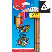Lápis de Cor Color Peps, 12 cores + 3 lápis grafite, 832272, Maped CX 1 UN