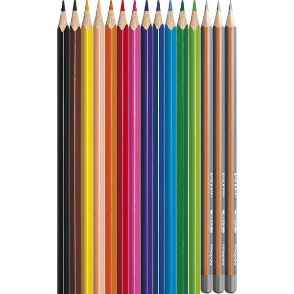 Lápis de Cor Color Peps, 12 cores + 3 lápis grafite, 832272, Maped CX 1 UN