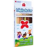 Lápis de Cor 12 cores triangular tons de pele 10013 Make+ CX 1 UN