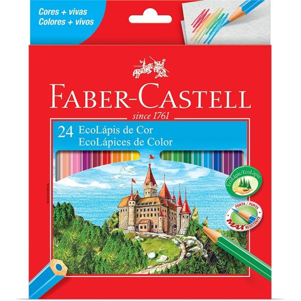 Lápis de Cor Sextavado 24 Cores, Faber-Castell - CX 1 UN Lápis de Cor Sextavado 24 Cores, Faber-Castell - CX 1 UN