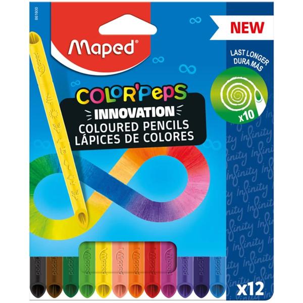 Lápis de Cor 12 cores, Color Peps Infinity, 861600, Maped - CX 1 UN