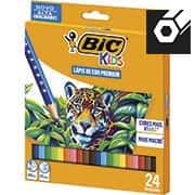 Lápis de Cor sextavado, 24 Cores, BIC - CX 1 UN