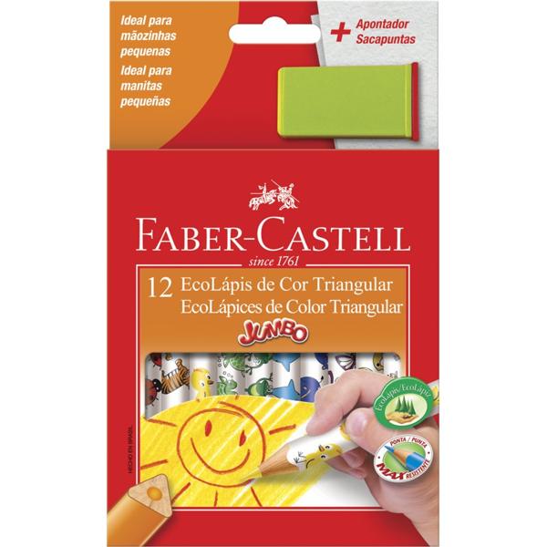 Lápis de Cor Jumbo Triangular 12 Cores, Faber-Castell - CX 1 UN Lápis de Cor Jumbo Triangular 12 Cores, Faber-Castell - CX 1 UN