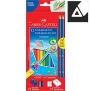 Lápis de Cor 12 cores triangular 1205122N Faber-castell ET 1 UN