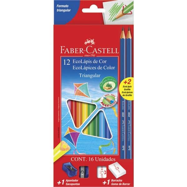 Lápis de Cor 12 cores triangular 1205122N Faber-castell ET 1 UN