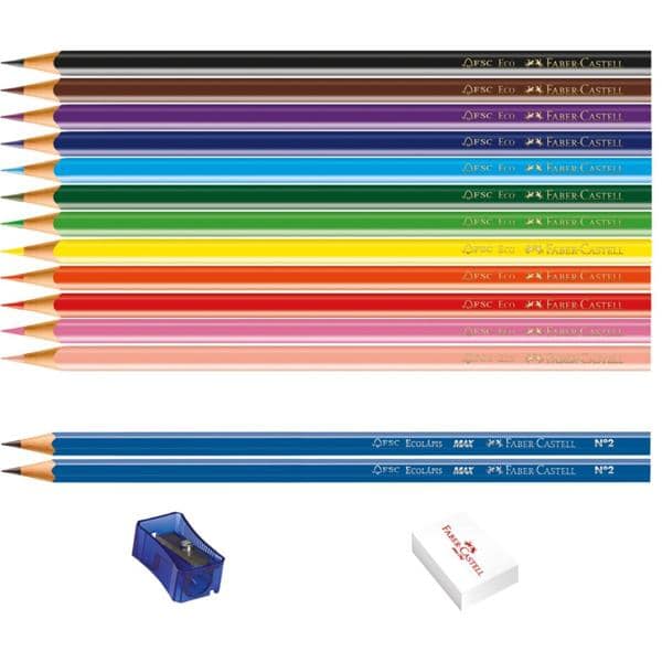Lápis de Cor 12 cores triangular 1205122N Faber-castell ET 1 UN