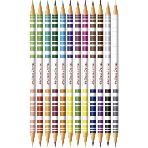 Lápis de Cor EcoLápis Redondo 24 Cores (12 Lápis Bicolor) Faber-Castell CX 1 UN