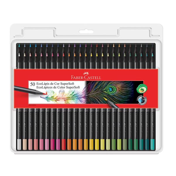 Lápis de Cor Redondo SuperSoft 50 Cores, Faber-Castell - CX 1 UN Lápis de Cor Redondo SuperSoft 50 Cores, Faber-Castell - CX 1 UN