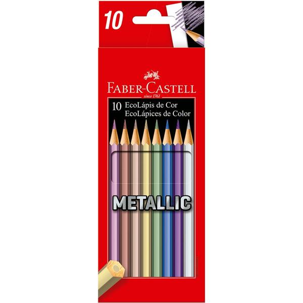 Lápis de Cor Metallic 10 Cores, Faber-Castell - CX 1 UN Lápis de Cor Metallic 10 Cores, Faber-Castell - CX 1 UN