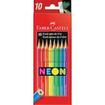 Lápis de Cor Neon 10 Cores, Faber-Castell - CX 1 UN