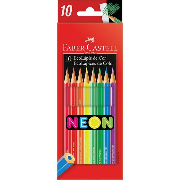 Lápis de Cor Neon 10 Cores, Faber-Castell - CX 1 UN Lápis de Cor Neon 10 Cores, Faber-Castell - CX 1 UN