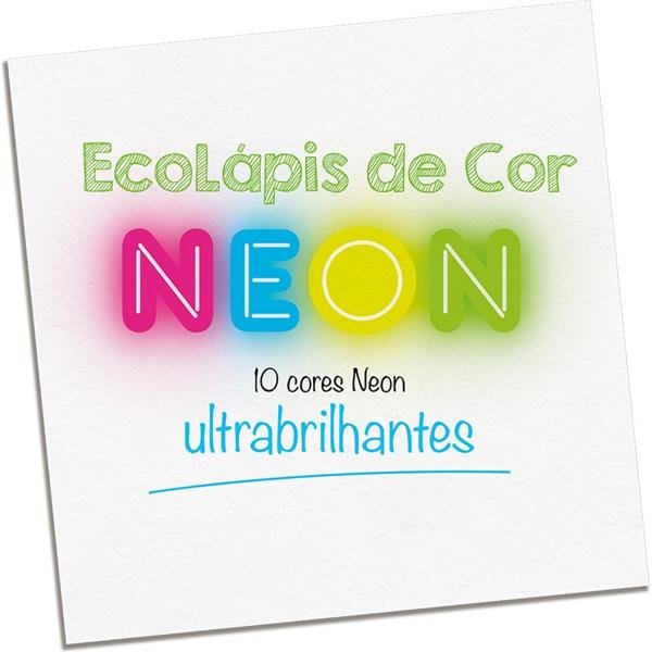 Lápis de Cor EcoLápis Neon 10 Cores Faber-Castell PT 1 UN