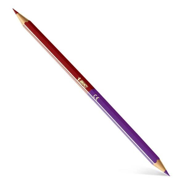 Lápis de Cor 36 cores Bicolor, Sextavado, Fácil de apontar, 18 lápis e 36 cores, Bic - CX 1 UN