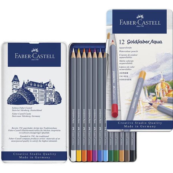 Lápis de Cor Aquarelável Goldfaber 12 Cores Faber-Castell - Estojo ET 1 UN Lápis de Cor Aquarelável Goldfaber 12 Cores Faber-Castell - Estojo ET 1 UN