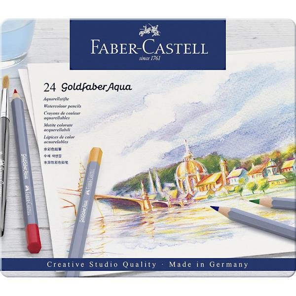 Lápis de Cor Aquarelável Goldfaber 24 Cores Faber-Castell - Estojo ET 1 UN