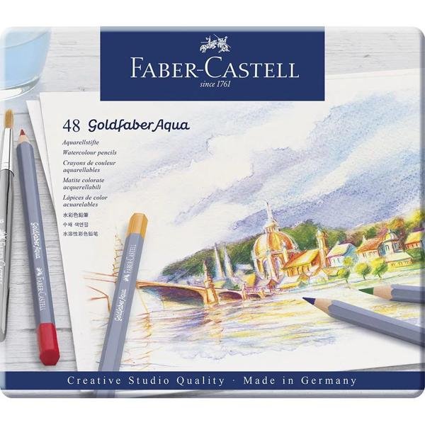 Lápis de Cor Aquarelável Goldfaber 48 Cores Faber-Castell - Estojo ET 1 UN