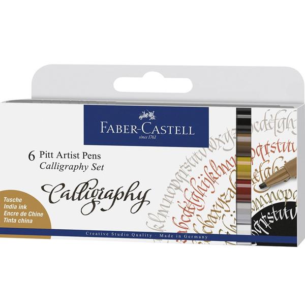 Canetas Artísticas Pitt Ponta C Caligrafia 6 Peças Creative Studio Faber-Castell - Estojo ET 6 UN Canetas Artísticas Pitt Ponta C Caligrafia 6 Peças Creative Studio Faber-Castell - Estojo ET 6 UN