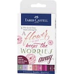 Canetas Artísticas Pitt Tons de Rosa Lettering Pontas Variadas 8 Peças Creative Studio Faber-Castell - Estojo ET 8 UN