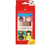 Lápis de Cor Caras e Cores 12 Cores, Faber-Castell - CX 1 UN