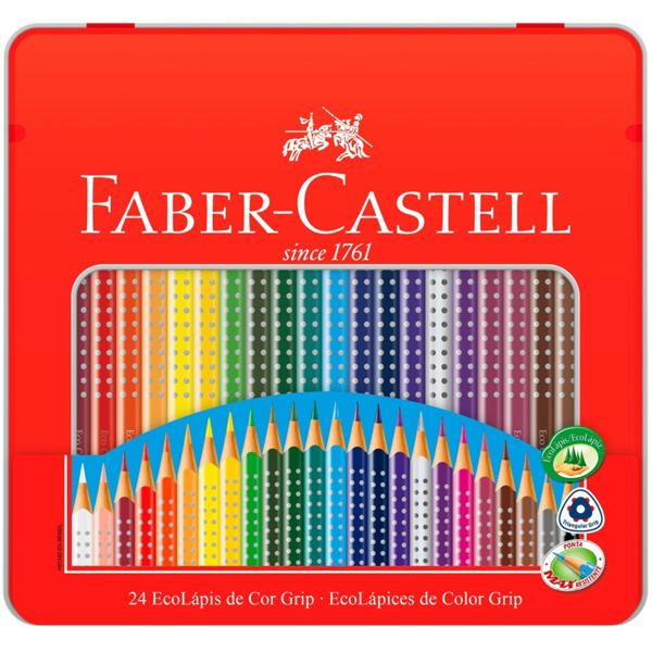 Lápis de Cor 24 cores triangular 121024LTN Faber-castell LT 24 UN Lápis de Cor 24 cores triangular 121024LTN Faber-castell LT 24 UN