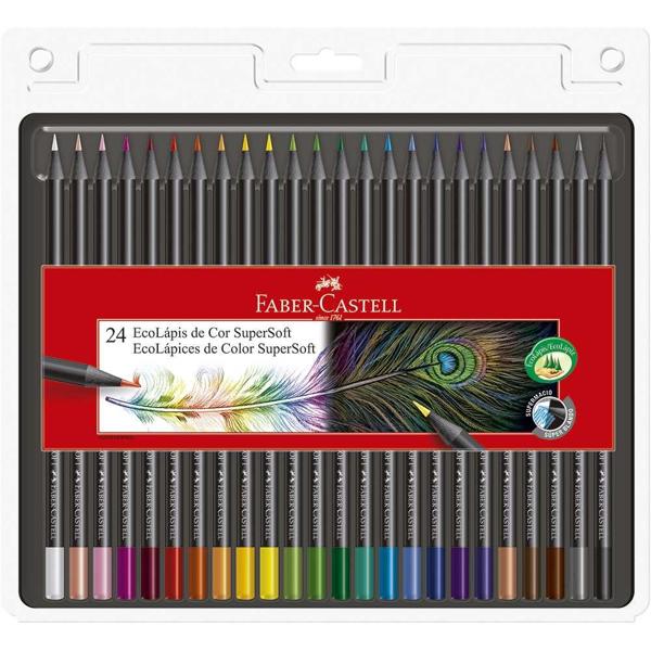Lápis de Cor SuperSoft 24 Cores, Faber-Castell - CX 1 UN Lápis de Cor SuperSoft 24 Cores, Faber-Castell - CX 1 UN
