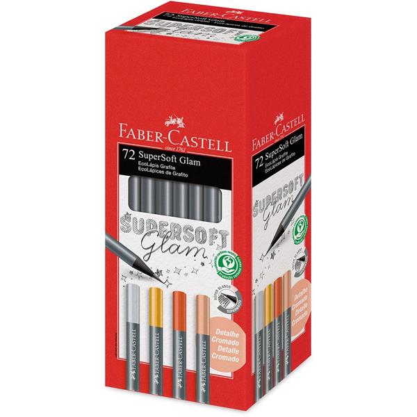 Lápis Grafite Ecolápis SuperSoft n.2 Glam Faber-Castell CX 72 UN Lápis Grafite Ecolápis SuperSoft n.2 Glam Faber-Castell CX 72 UN