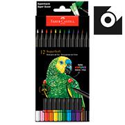 Lápis De Cor redondo Supersoft, 12 Cores, Faber Castell - ET 12 UN