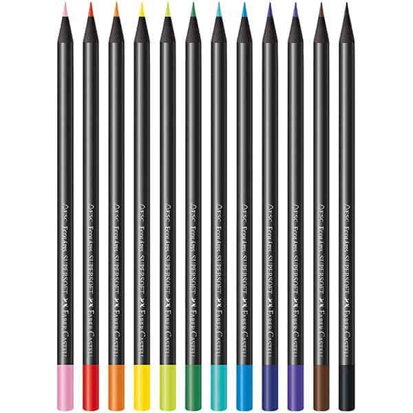 Lápis De Cor redondo Supersoft, 12 Cores, Faber Castell - ET 12 UN