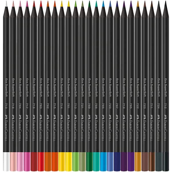 Lápis De Cor redondo Supersoft, 24 Cores, Faber-Castell - ET 24 UN