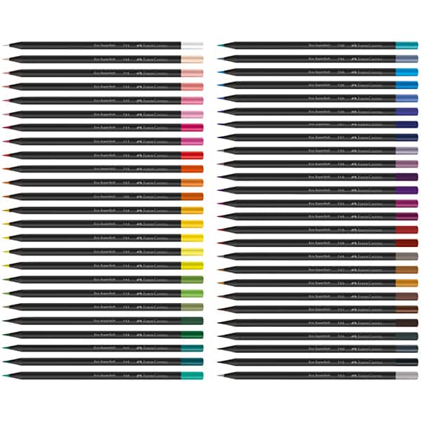 Lápis De Cor redondo Supersoft, 50 Cores, Faber-Castell - ET 50 UN