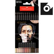 Lápis de cor redondo Supersoft, 12 Tons De Pele, Faber-Castell - ET 12 UN