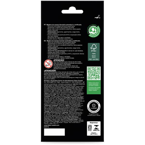 Lápis de cor redondo Supersoft, 12 Tons De Pele, Faber-Castell - ET 12 UN