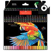 Lápis De Cor redondo Supersoft, 100 Cores, Faber-Castell - ET 100 UN