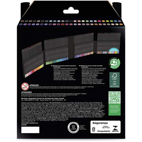 Lápis De Cor redondo Supersoft, 100 Cores, Faber-Castell - ET 100 UN