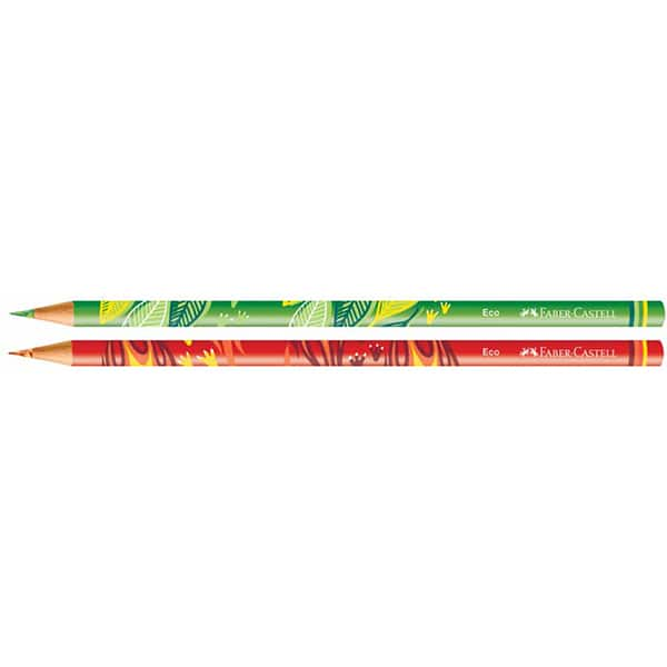 Lápis de Cor EcoLápis Dinossauros, 12 Cores, + 2 Cores misturinhas, Faber-Castell - CX 14 UN