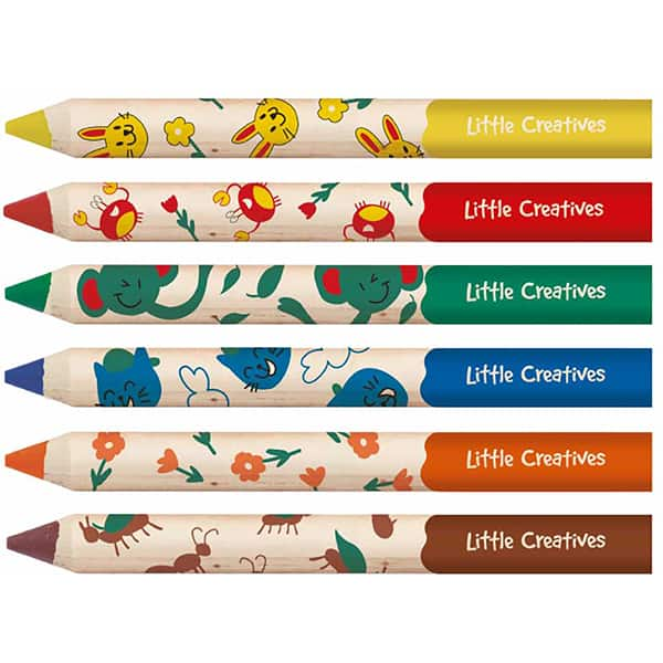 Lápis de Cor Little Creatives, Meu Primeiro Lápis de cor + Apontador, 6 cores, 127033, Faber-Castell - ET 6 UN