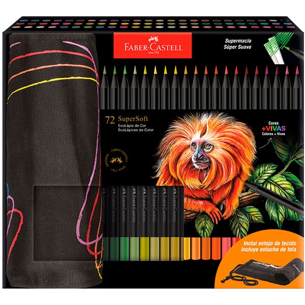 Lápis de cor redondon Supersoft em Estojo De Tecido, 72 Cores, Faber-Castell - ET 72 UN